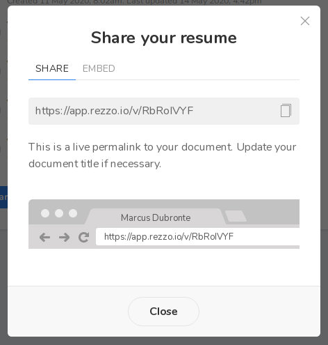 Share your resume